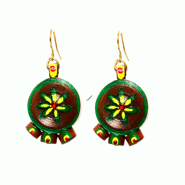 Earthy Flower Drop Earring